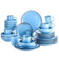 32-Piece Vintage Look Dinner Set Stoneware Ceramic Tableware Set