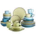 32-Piece Vintage Look Dinner Set Stoneware Ceramic Tableware Set