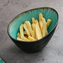 Aqua 11-Piece Pottery Stoneware Vintage Ceramic Dinner Set