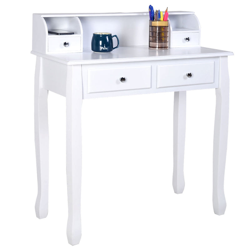 Writing Desk Mission White Home Office Computer Desk 4 Drawer White