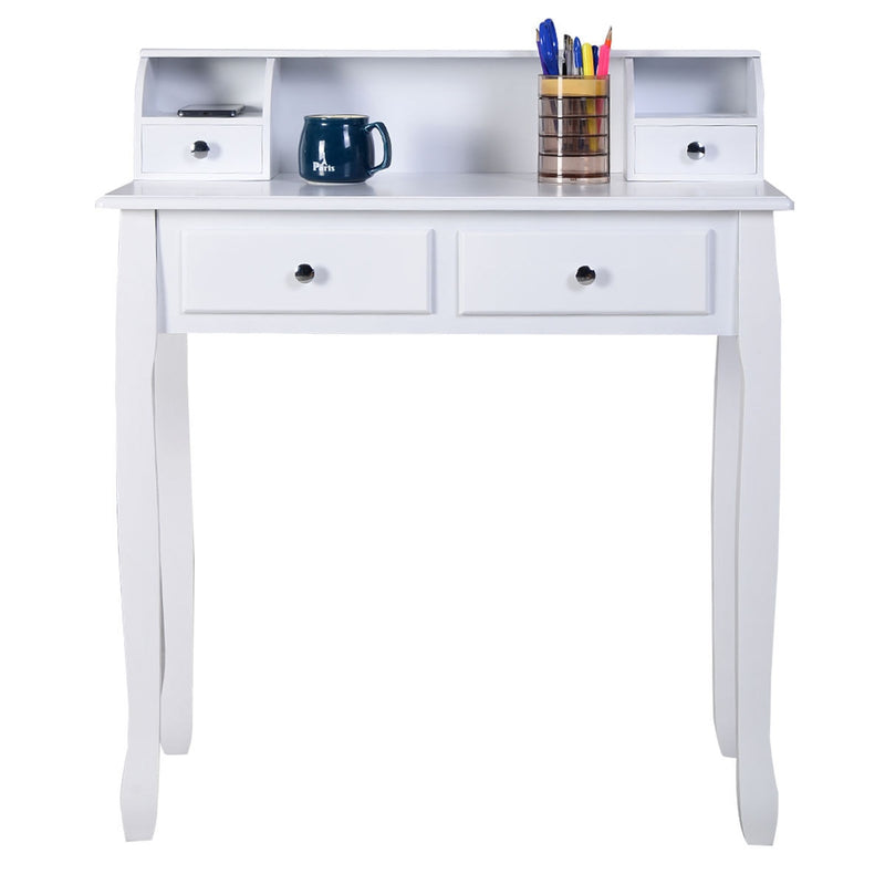 Writing Desk Mission White Home Office Computer Desk 4 Drawer White