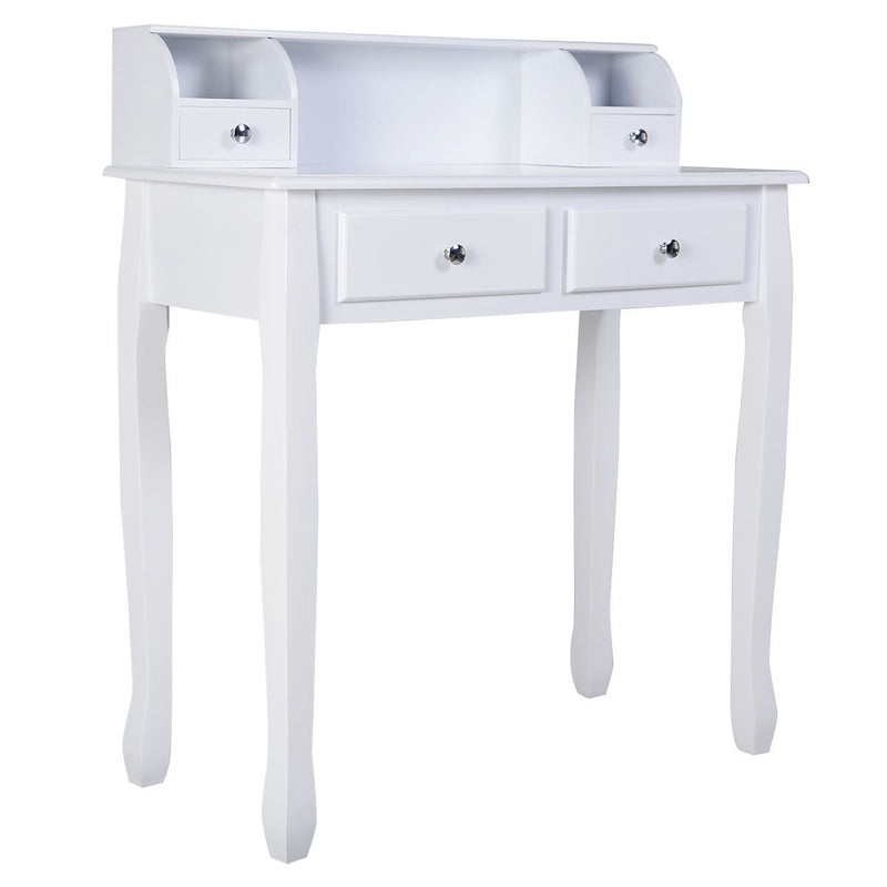 Writing Desk Mission White Home Office Computer Desk 4 Drawer White