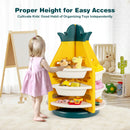 Kids Toy Storage Organizer 360°Revolving Pineapple Shelf w/Plastic Bins TP10003