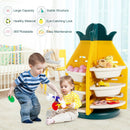 Kids Toy Storage Organizer 360°Revolving Pineapple Shelf w/Plastic Bins TP10003