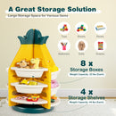 Kids Toy Storage Organizer 360°Revolving Pineapple Shelf w/Plastic Bins TP10003