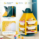 Kids Toy Storage Organizer 360°Revolving Pineapple Shelf w/Plastic Bins TP10003