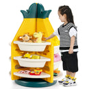 Kids Toy Storage Organizer 360°Revolving Pineapple Shelf w/Plastic Bins TP10003