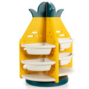 Kids Toy Storage Organizer 360°Revolving Pineapple Shelf w/Plastic Bins TP10003