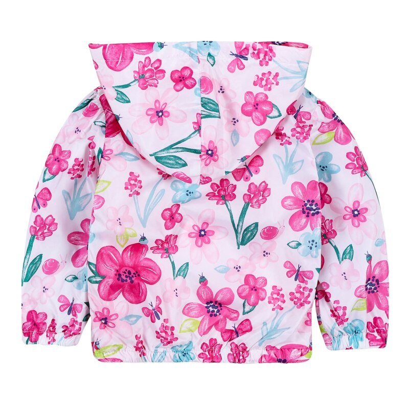 Fashion Girls Clothing Baby Girl Print Flowers Hoodie Jacket  Autumn Flower Pattern Zipper Jacket