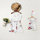 Summer Mother Daughter Sleeveless Sling Floral Rompers Instagramable Family Matching Outfits