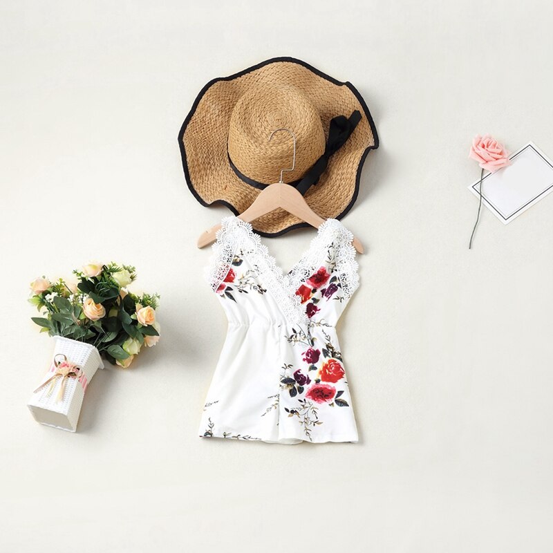 Summer Mother Daughter Sleeveless Sling Floral Rompers Instagramable Family Matching Outfits