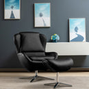 Swivel Rocking Chair Top Grain Leather Lounge Armchair w/Ottoman HU10046