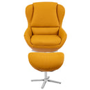 Swivel Rocking Chair Top Grain Leather Lounge Armchair w/Ottoman HU10046