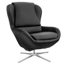 Swivel Rocking Chair Top Grain Leather Lounge Armchair w/Ottoman HU10046