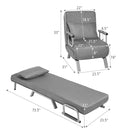 5 Position Convertible Sleeper Bed Folding Design Lounge Couch w/ Pillow HW64104