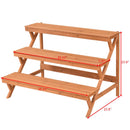 3 Tier Wood Plant Stand Flower Pot Holder Shelf Display Rack Stand Step Ladder