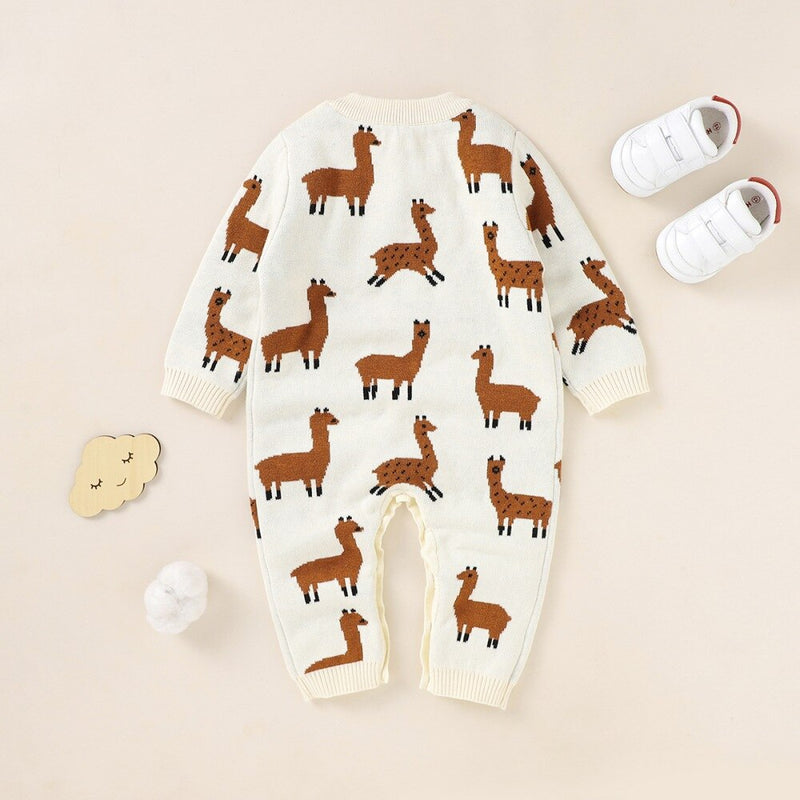 One Piece Overall Newborn Baby Romper Infant Baby Knited Outfits Long Sleeve Jumpsuit