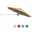 8ft Wall-Mounted Umbrella Telescopic Folding Tilt Sun Shade Aluminum OP70378