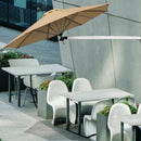 8ft Wall-Mounted Umbrella Telescopic Folding Tilt Sun Shade Aluminum OP70378
