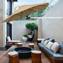 8ft Wall-Mounted Umbrella Telescopic Folding Tilt Sun Shade Aluminum OP70378