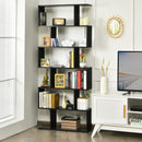 6 Tier S-Shaped Bookshelf Storage Display Bookcase Decor Z-Shelf CB10231
