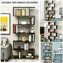 6 Tier S-Shaped Bookshelf Storage Display Bookcase Decor Z-Shelf CB10231