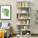 6 Tier S-Shaped Bookshelf Storage Display Bookcase Decor Z-Shelf CB10231
