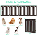 24" Folding Wooden Freestanding Pet Gate Dog Gate W/360° Hinge Espresso