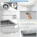 NSF Stainless Steel Utility Sink 30" Single Bowl Commercial Kitchen Sink KC52300