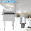 NSF Stainless Steel Utility Sink 30" Single Bowl Commercial Kitchen Sink KC52300