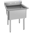 NSF Stainless Steel Utility Sink 30" Single Bowl Commercial Kitchen Sink KC52300