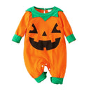 Halloween One-piece Infant Pattern Romper Baby Pumpkin Printed Cartoon Long Sleeve Bodysuit For Kids