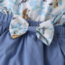 Newborn Baby Sweet Print Sleeveless Bodysuit with Hat Two-piece Clothing Infant Children Baby Outfits Summer Infant Clothes