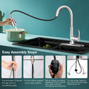 Touchless Kitchen Faucet 360° Swivel Single Handle Sensor 3 Mode Sprayer KC52633US