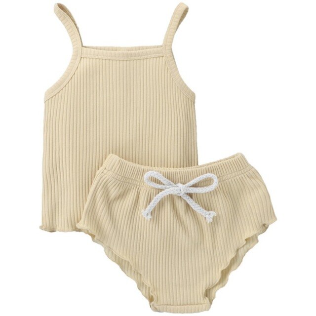 Summer Baby Girl Infant Children's Clothing Newborn Baby Set Pit Strip Sleeveless