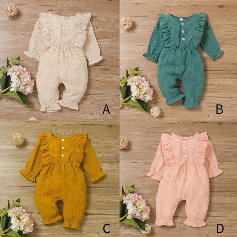 Newborn Baby Boy Girl Clothing Long Sleeve Romper Bodysuit Infant Cotton Jumpsuit Playsuit Kid