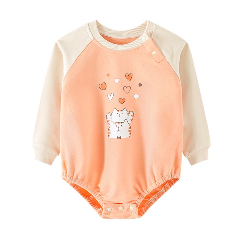 Autumn Toddler Baby Girls Clothes Cartoon Printed Cotton Long Sleeve Bodysuit Newborn Baby