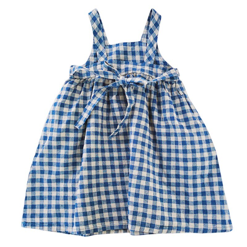 Summer Girls Casual Dresses Sweet Cute Plaid Camisole Dress Princess Beauty Pageant Dress