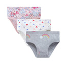 3 Pcs Children Underwear Print Kids Briefs 100% Pure Cotton Fashion Girls Panties