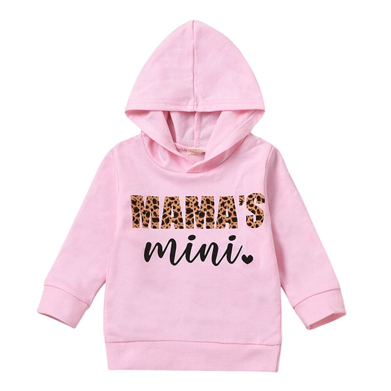 Spring Autumn Baby Girls Letter Print Long  Sleeve Hood Sweatershirt Instagramable Kids Fashion
