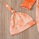 Newborn Wrap Sleepwear Baby Tie Dye Nightgown And Hat Long Sleeve