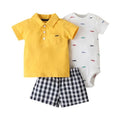 Summer Baby Girl Boy Casual Short Sleeve Cute Cartoon Pattern Print Tops T-shirt  With Romper