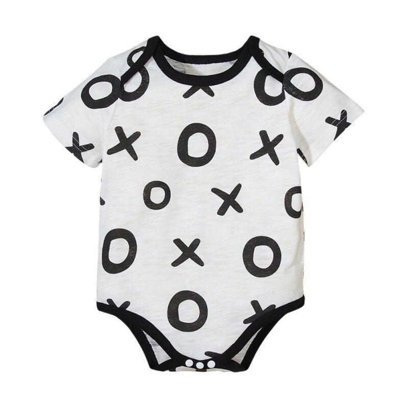 Three-Piece Set Newborn Baby Boys Girls Cotton Hard Clothes Joint Printing Romper