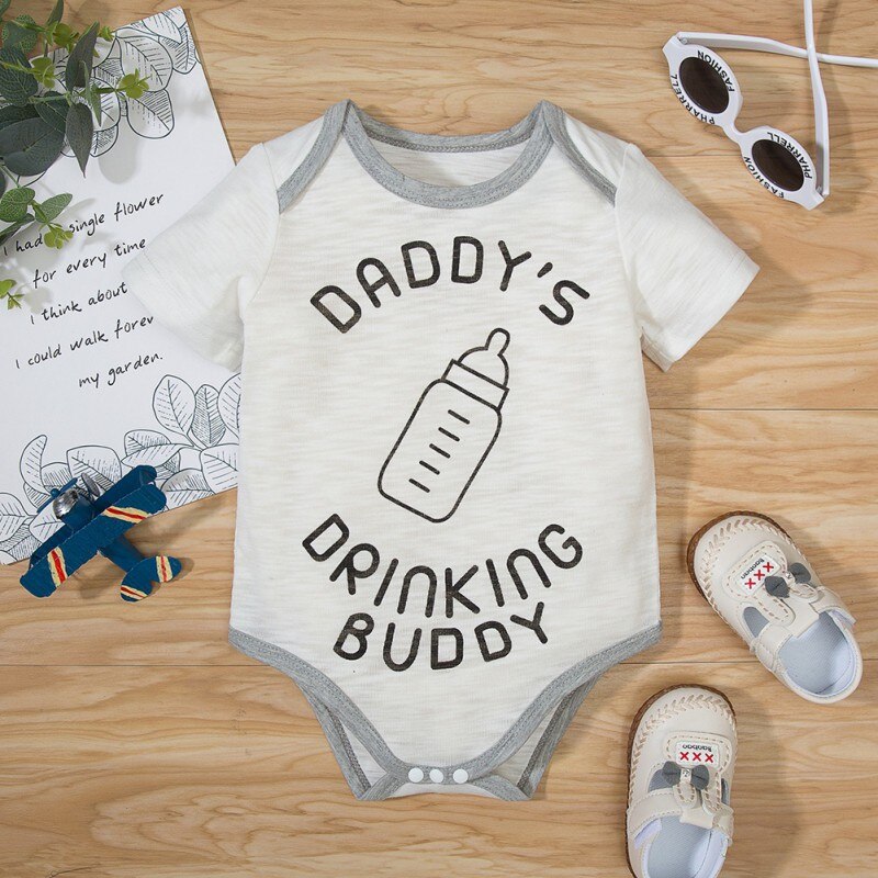 Three-Piece Set Newborn Baby Boys Girls Cotton Hard Clothes Joint Printing Romper