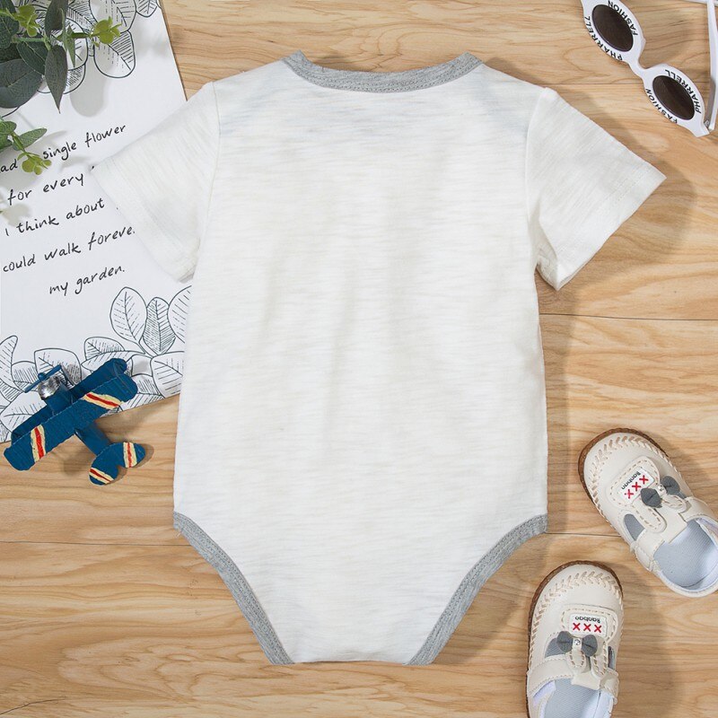 Three-Piece Set Newborn Baby Boys Girls Cotton Hard Clothes Joint Printing Romper