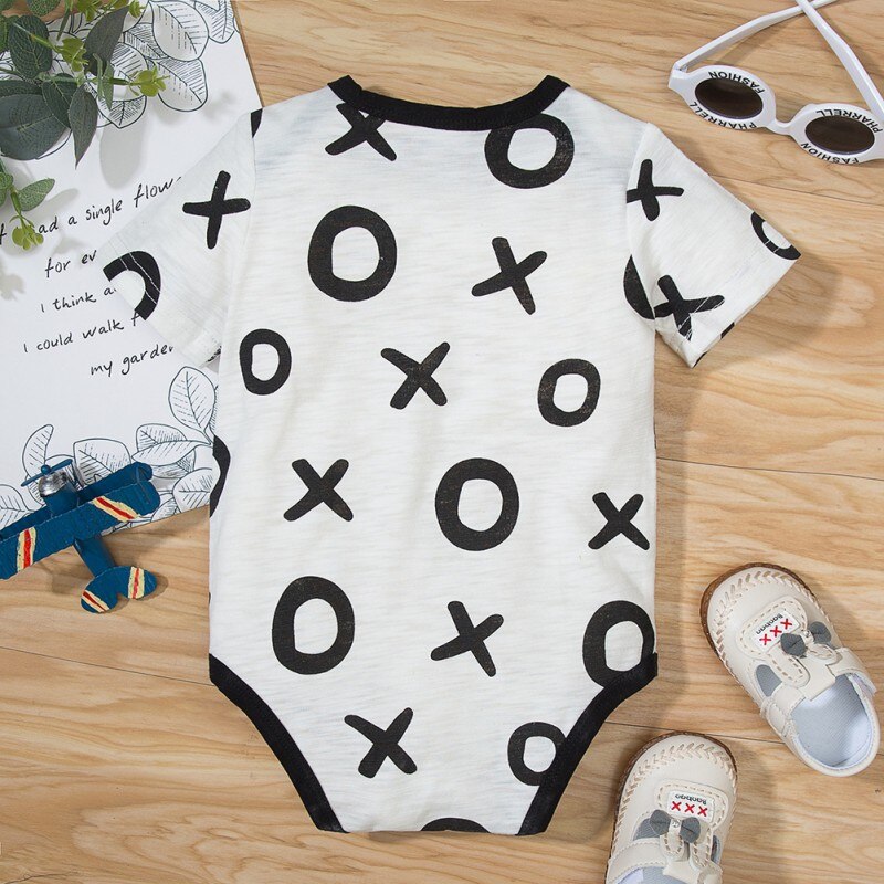 Three-Piece Set Newborn Baby Boys Girls Cotton Hard Clothes Joint Printing Romper