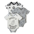 Three-Piece Set Newborn Baby Boys Girls Cotton Hard Clothes Joint Printing Romper