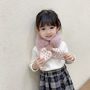 New Winter Sweet Plush Polka Dot Children Scarf Korean Girl Knit Scarf (3342) Black