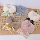 New Winter Sweet Plush Polka Dot Children Scarf Korean Girl Knit Scarf (3342) Black