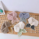 New Winter Sweet Plush Polka Dot Children Scarf Korean Girl Knit Scarf (3342) Black